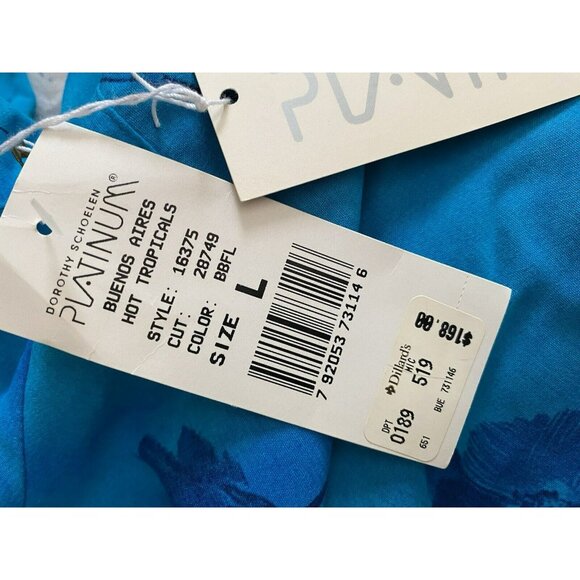 Platinum Dorothy Schoelen 2-Piece Set Hot Tropicals Blouse Pants Large NWT $168 - Picture 4 of 12